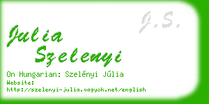 julia szelenyi business card